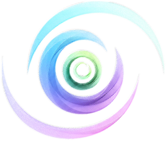 EchtLebensWert Logo, blaue Spirale mit grünem Kern. Copyright: echtlebenswert 